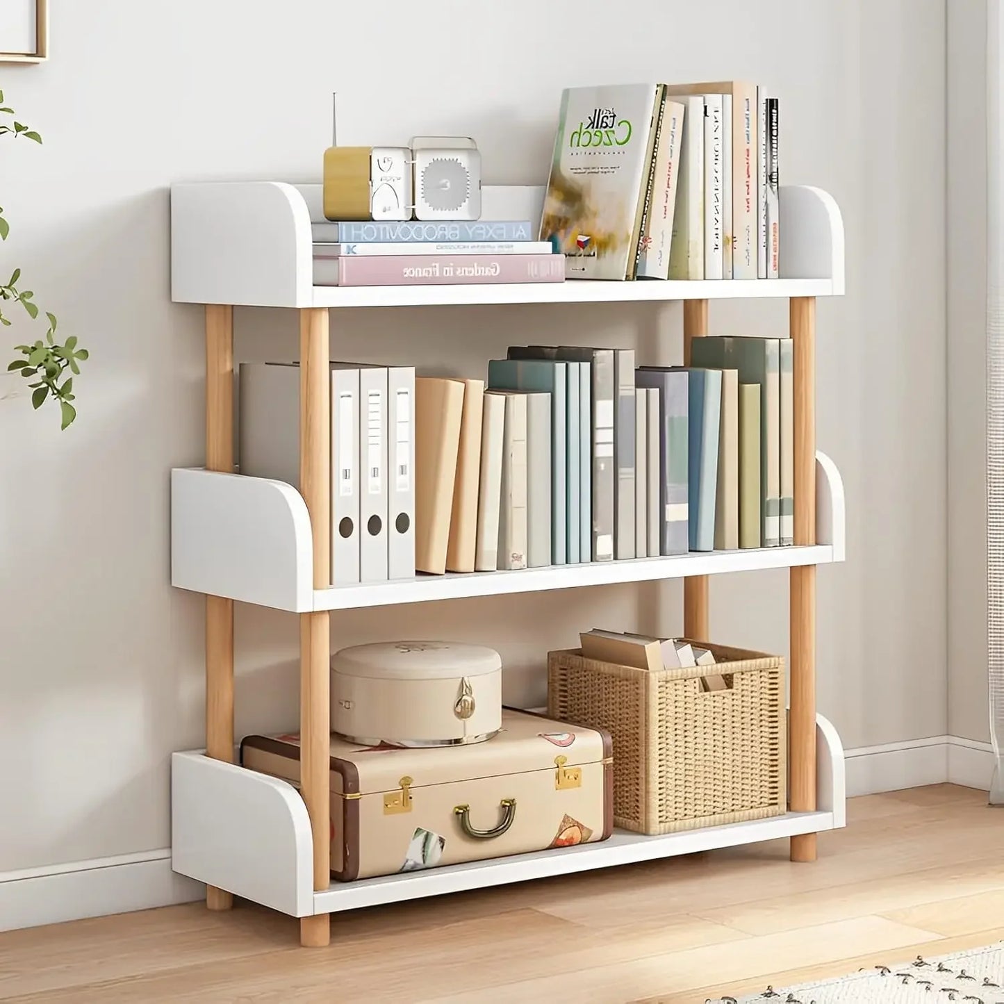 Wayifair Home Furniture Store Modernes Display-Bücherregal mit oberer Kante und Massivholzrahmen für Zuhause und Büro, Aufbewahrungsschrank