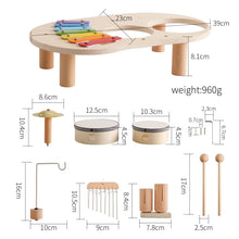 Lade das Bild in den Galerie-Viewer, Baby Holz Musik instrumente Spielzeug multifunktion ale Schlag instrumente Trommel acht Ton Klavier Montessori Spielzeug Geburtstags geschenke
