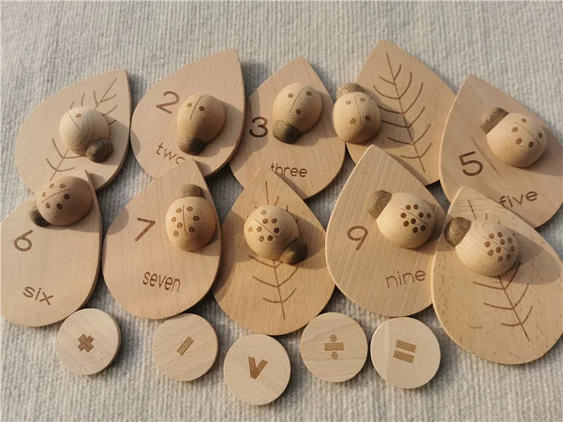 Wooden Montessori Toys Flowers Trees Mushroom Sensory SortingTrays Beehives Ladybug For Kids Open-ended Play