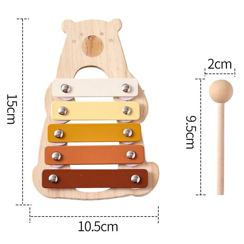Kinder Holz Montessori Musikinstrumente - Rassel Glocke Trommel Xylophon Percussion für Baby Frühe Pädagogische Entwicklung