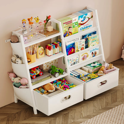Modernes Kleinkind-Bücherregal für Kinderzimmer, Montessori-Spielzeug-Organizer mit Schublade, Kinderzimmer, Baby-Bücherregal, Kinder-Aufbewahrungsregal