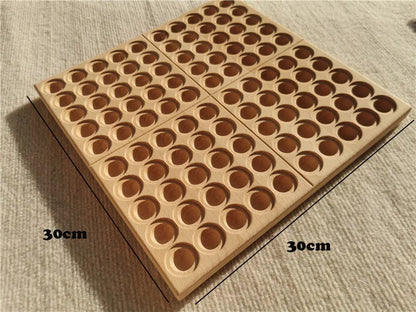 Montessori Sinnes Holzspielzeug Buche Caculate Halbtablett Hundert Brett mit Filzkugeln Alphabete Zahlen Kreatives Spielen