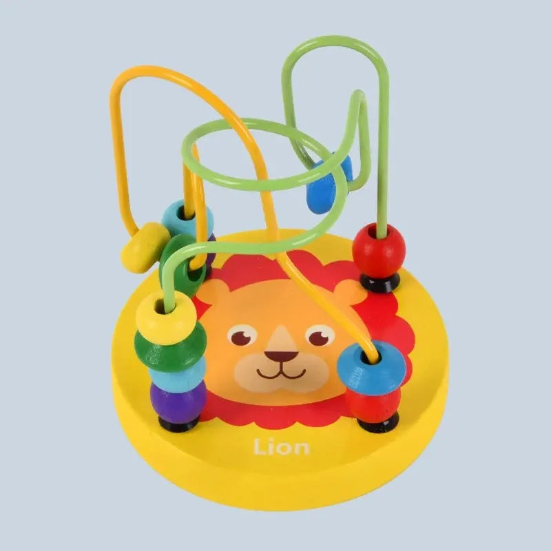 Colorful Wooden Roller Coaster Educational Circle Toy For Preschool Learning Bead Maze Toy Perfect Gift For Young Children