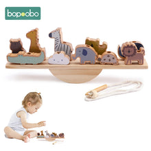 Lade das Bild in den Galerie-Viewer, Baby Animal Threading Seesaw Toys Wooden Stacking Toys Blocks Game Montessori Hands-on Balance Ability Educational Children Gift
