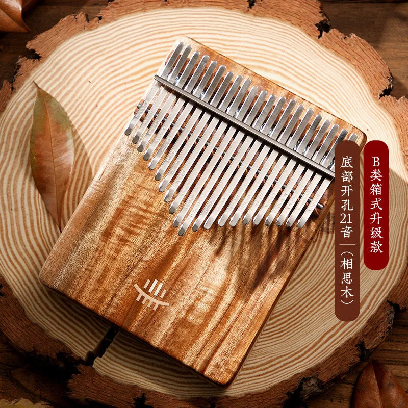 Hluru 17 21-Tasten-Kalimba, Daumenklavier, Musikinstrument, hochwertiges Holz, Kalimba 21-Tasten-Fingerklavier, tragbares Instrument für Anfänger