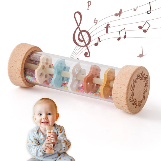 Montessori Baby Regen Stick Regenbogen Sanduhr Regen Musik Rassel Baby Pädagogisches Spielzeug Bunte Montessori Sinnes Spielzeug für Kinder