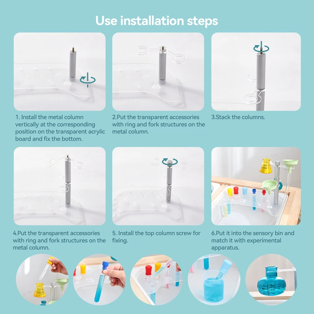 Kinder Montessori Spiele Feine Bewegung Training Sensorische Tablett Brettspiele Simulierte Wissenschaftliche Experimentierausrüstung für Kinder