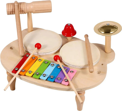Holz Musik Spielzeug Für Babys kinder Multifunktionale Musik Klopfen Tisch Frühe Bildung Kinder Drum Set Musik Spielzeug Baby Geschenk