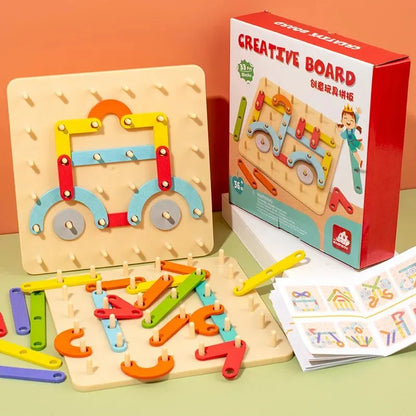 Montessori - Kreativ Board - Puzzle Stecker