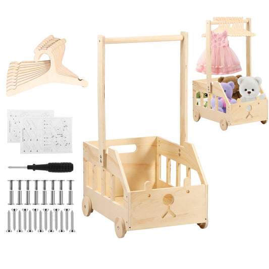 Baby-Duschkiste aus Holz mit Rädern und Griff, vielseitiger Babyparty-Geschenkkorb, DIY-Baby-Duschkorb für Neugeborene