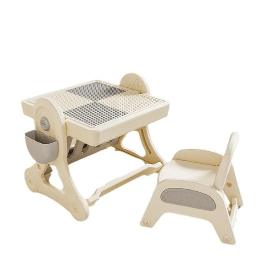 Multifunktionaler Holzbausteintisch für Kinder, Bildungsbaustein, Spieltisch, zusammenklappbar, Breite Spiel- und Arbeitsfläche