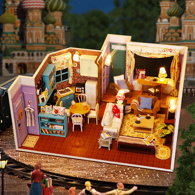 DIY Monicas Apartment - Puppenhäuser aus Holz im Miniatur inkl. Möbel