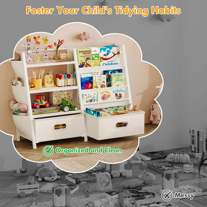 Modernes Kleinkind-Bücherregal für Kinderzimmer, Montessori-Spielzeug-Organizer mit Schublade, Kinderzimmer, Baby-Bücherregal, Kinder-Aufbewahrungsregal