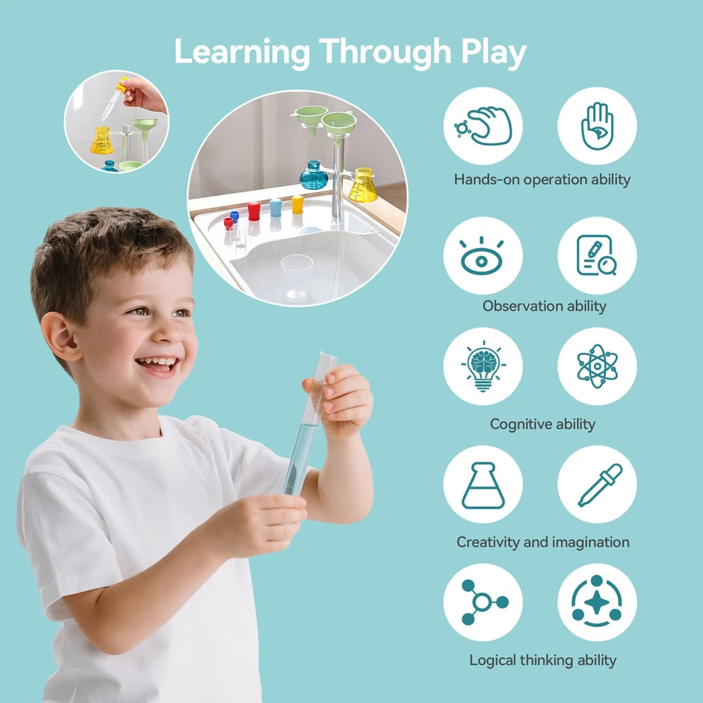 Kinder Montessori Spiele Feine Bewegung Training Sensorische Tablett Brettspiele Simulierte Wissenschaftliche Experimentierausrüstung für Kinder