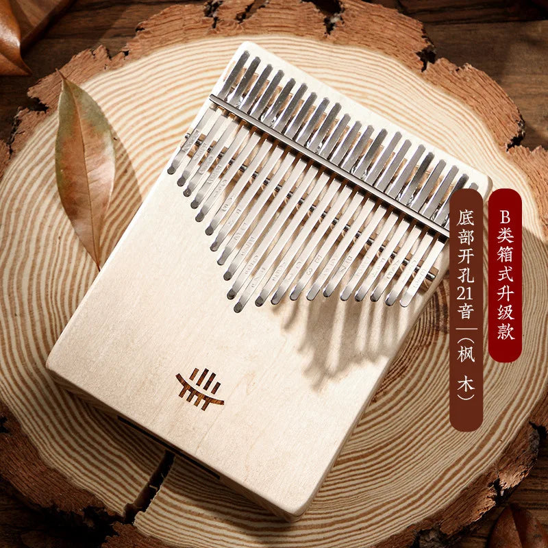 Hluru 17 21-Tasten-Kalimba, Daumenklavier, Musikinstrument, hochwertiges Holz, Kalimba 21-Tasten-Fingerklavier, tragbares Instrument für Anfänger