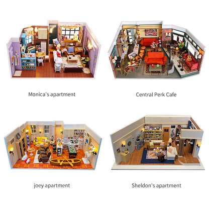 DIY Monicas Apartment - Puppenhäuser aus Holz im Miniatur inkl. Möbel