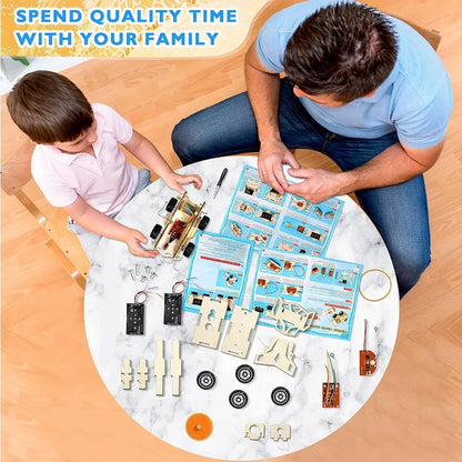 DIY Holz Fernbedienung Auto Holz Allradantrieb Racing Montage Wissenschaft Experiment Kits KINDER STEM Lernspielzeug