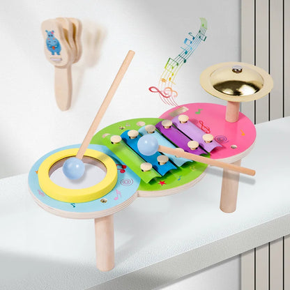 Holz Musik Spielzeug Für Babys kinder Multifunktionale Musik Klopfen Tisch Frühe Bildung Kinder Drum Set Musik Spielzeug Baby Geschenk