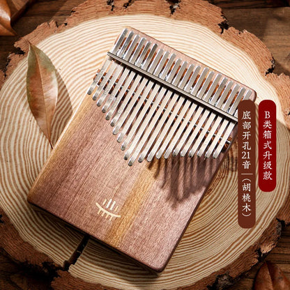 Hluru 17 21-Tasten-Kalimba, Daumenklavier, Musikinstrument, hochwertiges Holz, Kalimba 21-Tasten-Fingerklavier, tragbares Instrument für Anfänger