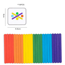 Lade das Bild in den Galerie-Viewer, Children&#39;s Rainbow Stick Thinking Puzzle Wooden DIY Ice Cream Stick Puzzle Challenge Table Games Montessori Educational Toys
