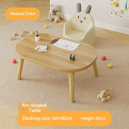 Kindertisch, Kinder-Studienschreibtisch, ovale Beine aus massivem Holz, einfache Montage, kleines Schreiben, Lesen, Spielen, Spielzeug, Zuhause, Beistelltisch, Kinderschreibtisch