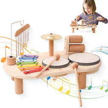 Lade das Bild in den Galerie-Viewer, Baby Holz Musik instrumente Spielzeug multifunktion ale Schlag instrumente Trommel acht Ton Klavier Montessori Spielzeug Geburtstags geschenke
