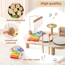 Lade das Bild in den Galerie-Viewer, Baby Holz Musik instrumente Spielzeug multifunktion ale Schlag instrumente Trommel acht Ton Klavier Montessori Spielzeug Geburtstags geschenke
