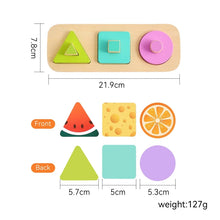 Lade das Bild in den Galerie-Viewer, Baby Montessori Toys Wooden Busy Board Sorting Stacking Fruit Blocks 1 Year Children Puzzle Sensor Early Educational Toy Gift
