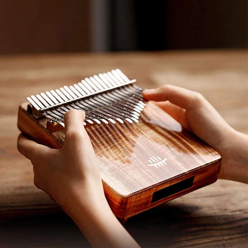 Hluru 17 21-Tasten-Kalimba, Daumenklavier, Musikinstrument, hochwertiges Holz, Kalimba 21-Tasten-Fingerklavier, tragbares Instrument für Anfänger