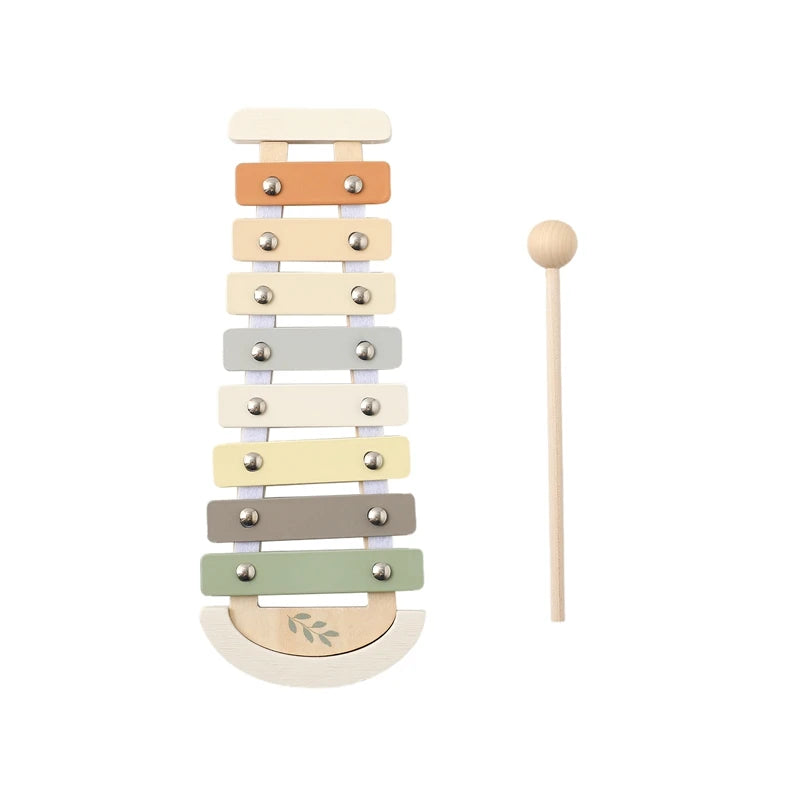 Montessori-Musikinstrumente aus Holz für Babys, Xylophon, Rassel, Trommel, Musikaufhaltung, Lernspielzeug, Weihnachtsgeschenk