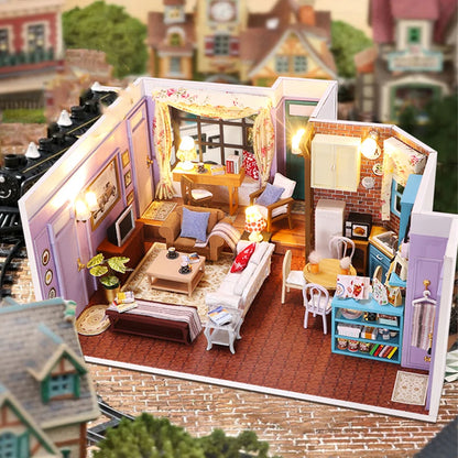 DIY Monicas Apartment - Puppenhäuser aus Holz im Miniatur inkl. Möbel