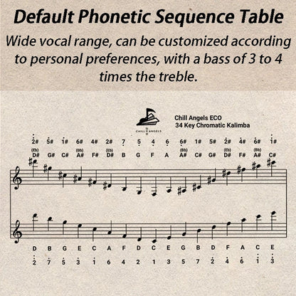 Tragbares Kalimba-Daumenklavier mit 34 Tasten und B-Ton, professionelles Kalimba-Fingerklavier, musikalisches Tastaturinstrument für Erwachsene und Anfänger