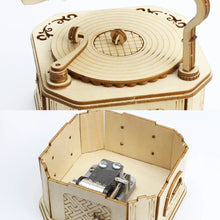 Lade das Bild in den Galerie-Viewer, 3D Holz Grammophon Spieluhr Puzzles Kits für Teenager Erwachsene Baumodelle Set Spielzeug DIY Montage Maschinenbau Weihnachtsgeschenk
