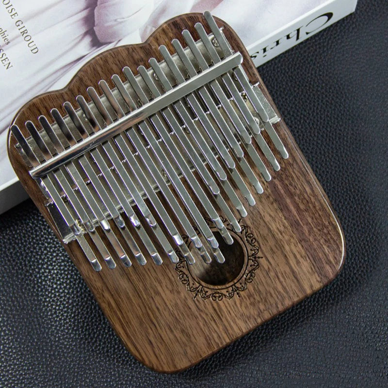 Massivholz-Kalimba, 34 Tasten, professionelles Kalimbas, kastenförmiges Daumenklavier, Erwachsene und Kinder, schwarze Walnuss-Tastatur, Musikinstrument