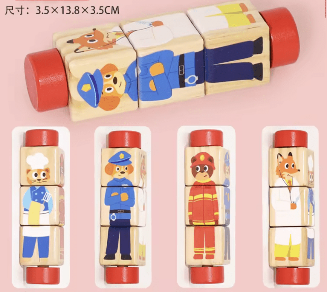 Drehpuzzle-Würfel – Knobelspiel für Kinder zum Drehen und Kombinieren