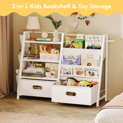 Modernes Kleinkind-Bücherregal für Kinderzimmer, Montessori-Spielzeug-Organizer mit Schublade, Kinderzimmer, Baby-Bücherregal, Kinder-Aufbewahrungsregal