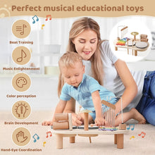 Lade das Bild in den Galerie-Viewer, Baby Holz Musik instrumente Spielzeug multifunktion ale Schlag instrumente Trommel acht Ton Klavier Montessori Spielzeug Geburtstags geschenke
