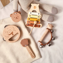 Lade das Bild in den Galerie-Viewer, Kinder Holz Montessori Musikinstrumente - Rassel Glocke Trommel Xylophon Percussion für Baby Frühe Pädagogische Entwicklung
