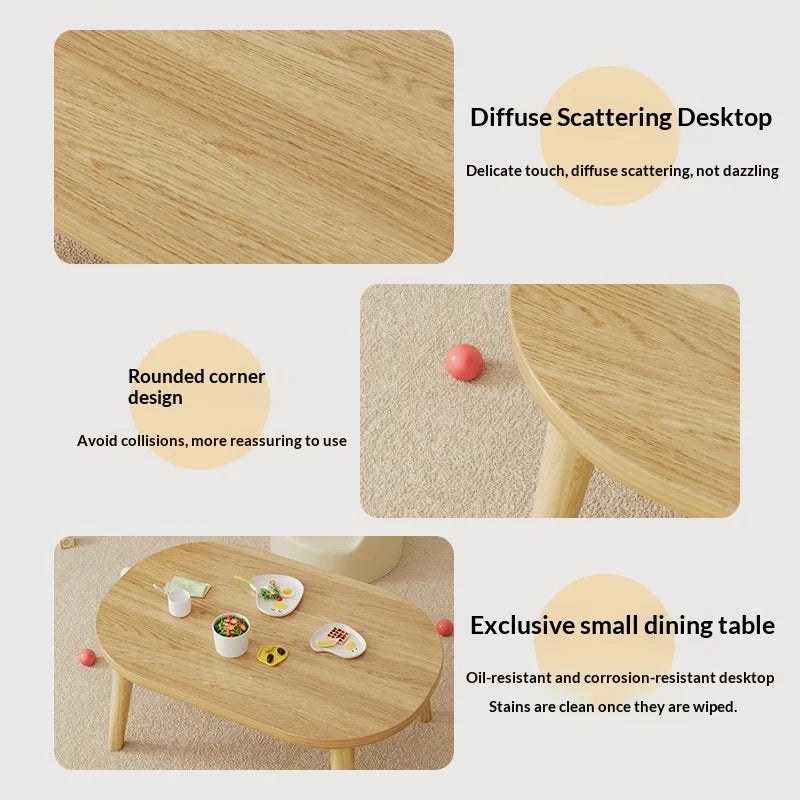 Kindertisch, Kinder-Studienschreibtisch, ovale Beine aus massivem Holz, einfache Montage, kleines Schreiben, Lesen, Spielen, Spielzeug, Zuhause, Beistelltisch, Kinderschreibtisch