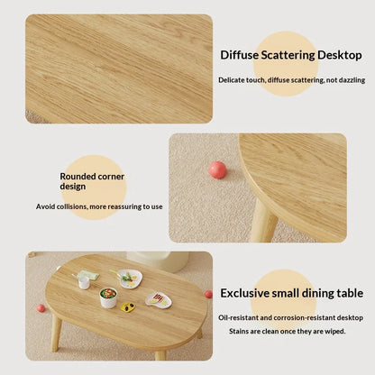 Kindertisch, Kinder-Studienschreibtisch, ovale Beine aus massivem Holz, einfache Montage, kleines Schreiben, Lesen, Spielen, Spielzeug, Zuhause, Beistelltisch, Kinderschreibtisch