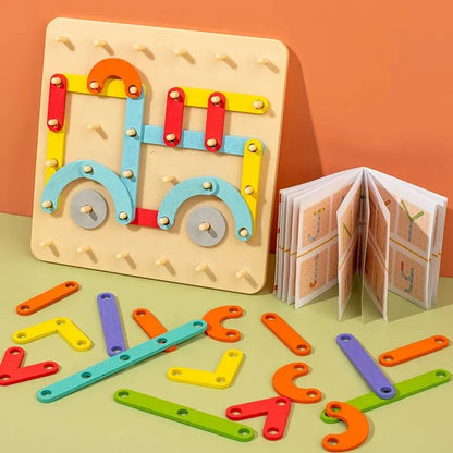 Montessori - Kreativ Board - Puzzle Stecker