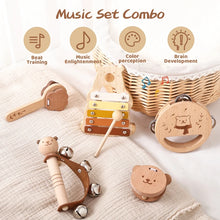 Lade das Bild in den Galerie-Viewer, Kinder Holz Montessori Musikinstrumente - Rassel Glocke Trommel Xylophon Percussion für Baby Frühe Pädagogische Entwicklung
