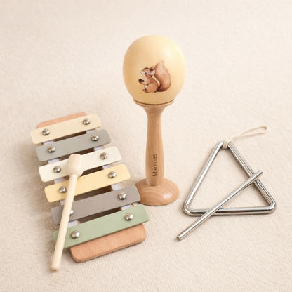 Starter Eichhorn Musik-Set für Kinder: Erstes Instrumenten-Bundle aus Holz