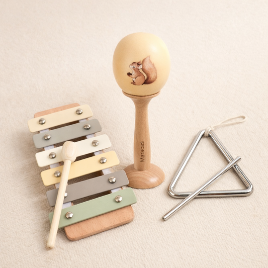 Starter Eichhorn Musik-Set für Kinder: Erstes Instrumenten-Bundle aus Holz