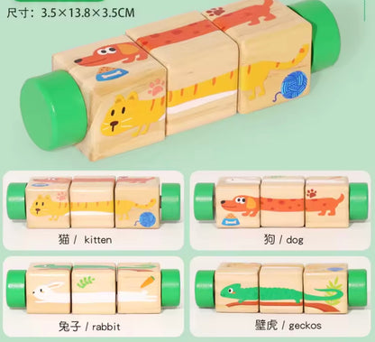 Drehpuzzle-Würfel – Knobelspiel für Kinder zum Drehen und Kombinieren