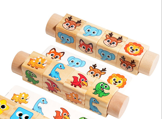 Drehbare Würfelbausteine – Lern- & Kombinierspiel für Kinder zum Knobeln