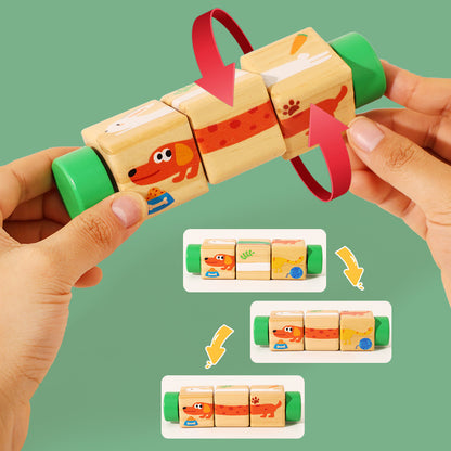 Drehpuzzle-Würfel – Knobelspiel für Kinder zum Drehen und Kombinieren
