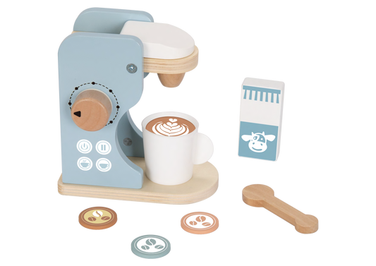 Kaffeemaschine aus Holz für Kinder – Kaffee Set Spielzeug für die Spielküche