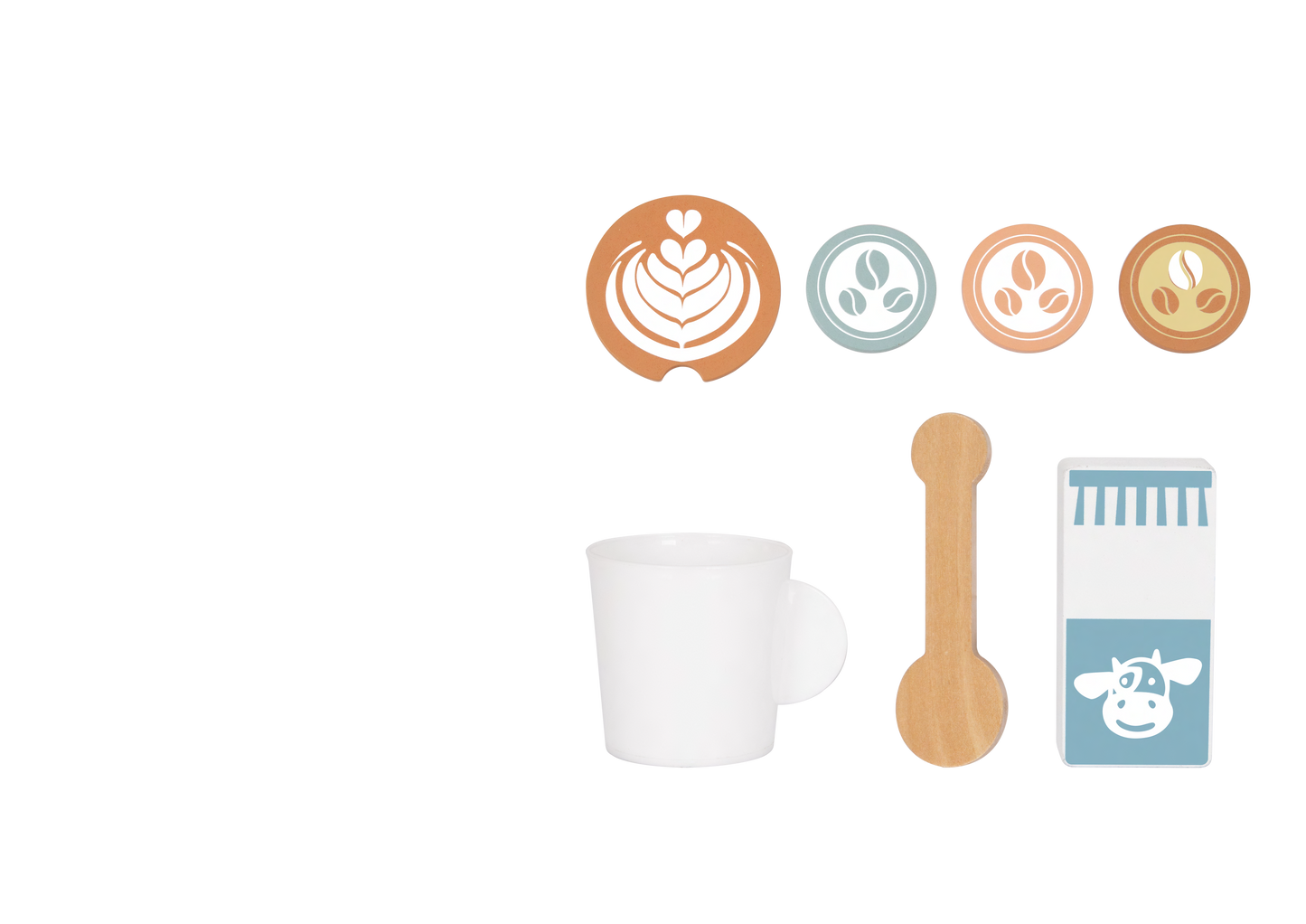Mini Kaffeemaschine aus Holz für Kinder – Kaffee Set Spielzeug für die Spielküche