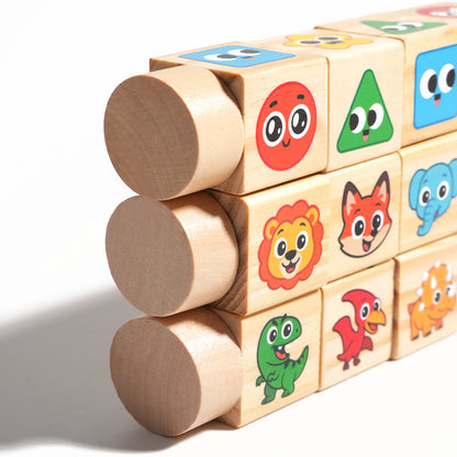 Drehbare Würfelbausteine – Lern- & Kombinierspiel für Kinder zum Knobeln